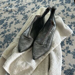 Hudson silver ankle boots